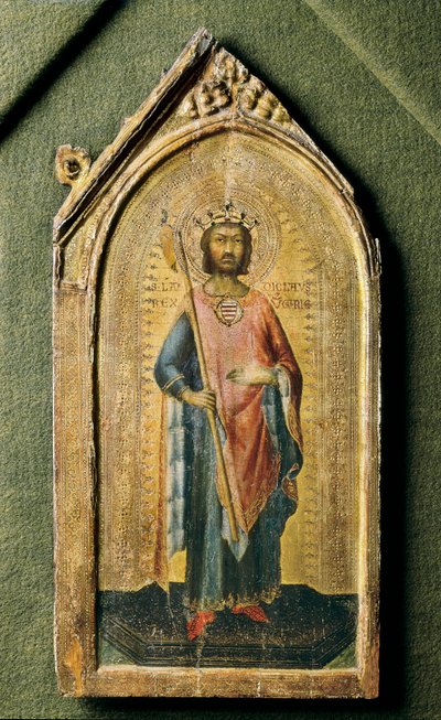 Portret van Sint Ladislaus, door Simone Martini, tempera op hout ca. 1326 door Simone Martini