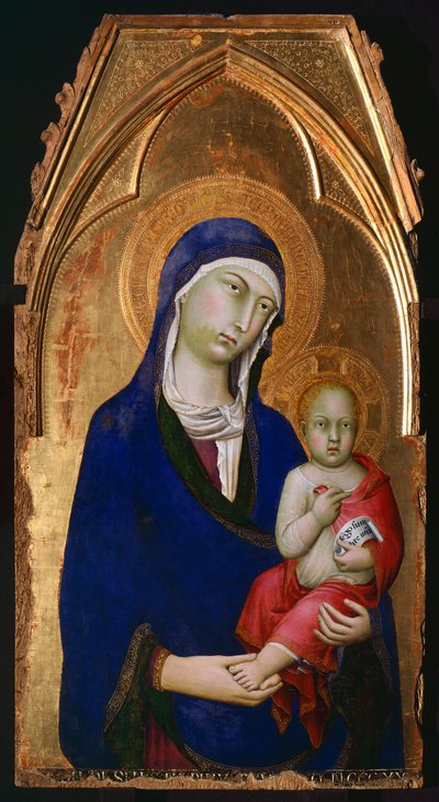 De Madonna en Kind (detail) door Simone Martini