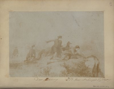 Hertenjacht, van een Gravure door Sir David Brewster