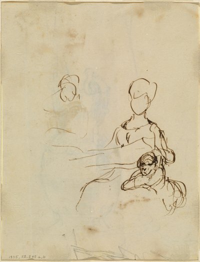Studie van een moeder en kind [verso] door Sir David Wilkie