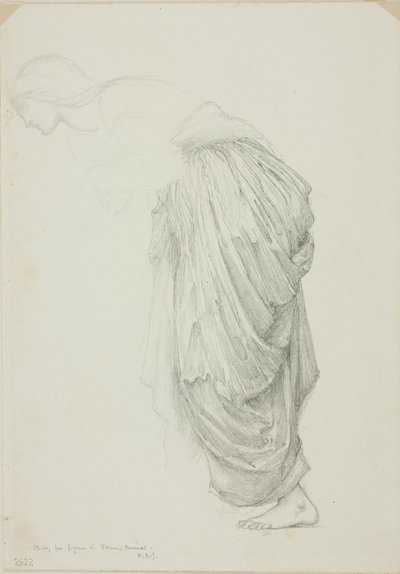 Buigende vrouwelijke figuur, studie voor Spiegel van Venus door Sir Edward Burne Jones