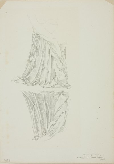 Gedrapeerd figuur en reflectie, studie voor Spiegel van Venus door Sir Edward Burne Jones