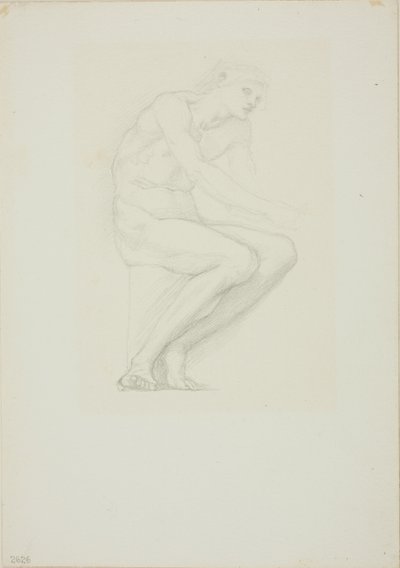 Zittende Mannelijke Naakt door Sir Edward Burne Jones