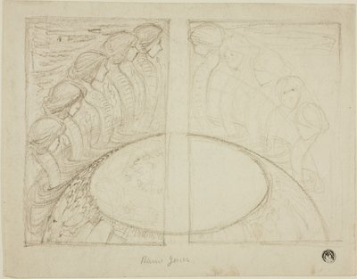Slangenvrouwen Rond Wereldbol door Sir Edward Burne Jones