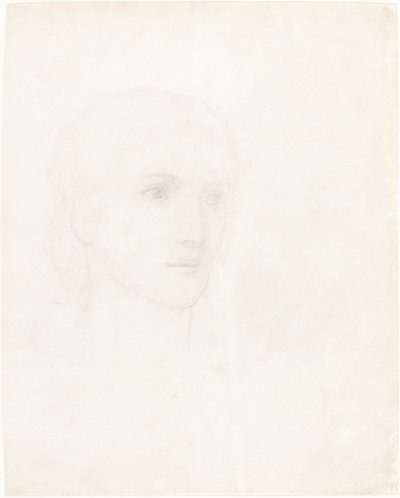 Hoofd van een Vrouw door Sir Edward Coley Burne Jones