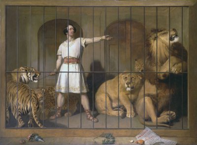 Portret van Mr. Van Amburgh, Zoals Hij Verscheen met Zijn Dieren in de Londense Theaters door Edwin Landseer