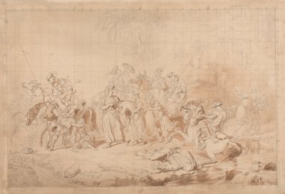 Bandieten van Koerdistan helpen Georgiërs bij het verrassen en ontvoeren van Circassische vrouwen door Sir George Hayter