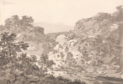 Brug over stroom, Noord-Wales door Sir George Howland Beaumont seventh Baronet