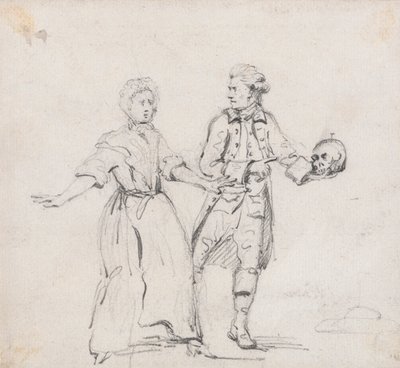 Twee Figuren met een Schedel door Sir George Howland Beaumont seventh Baronet