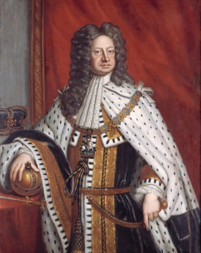 Portret van George I in zalvingsgewaad door Sir Gotfrey Kneller