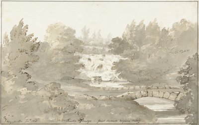Ontwerp voor rustieke brug onder de waterval, Virginia Water door Sir Jeffry Wyatville