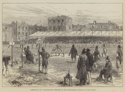 Cumberland en Westmoreland worstelen op de Lillie-Bridge Grounds op Goede Vrijdag door Sir John Charles Robinson