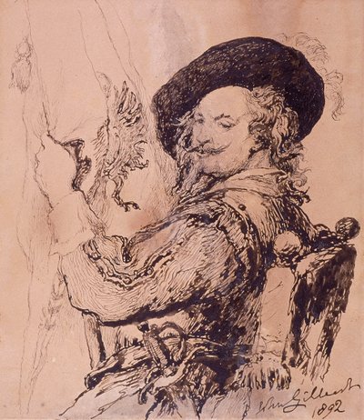 Een vaandeldrager, 1892 door Sir John Gilbert