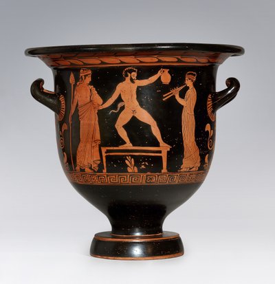 Satyr dansend Apulische Krater door Sisyphus Painter