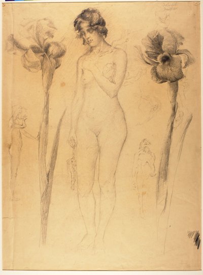 Naakt en Iris door Solon H. Borglum