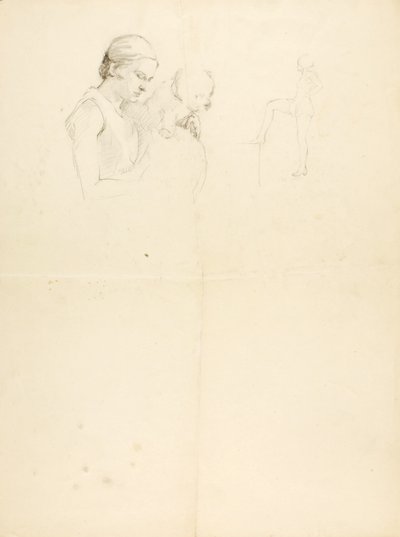 Vrouw en hond door Solon H. Borglum