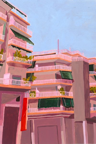 Balkons in de Roze Stad door Sophia Novosel
