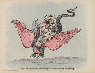Illustratie voor Verdere Daden van de Drie Stoute Babes (kleurenlitho) door Sophia Rosamond Praeger