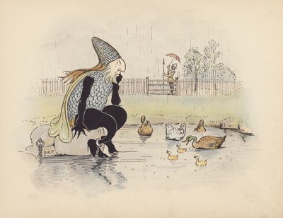 Illustratie voor Little Twin Dragons door S Rosamond Praeger (kleurenlitho) door Sophia Rosamond Praeger