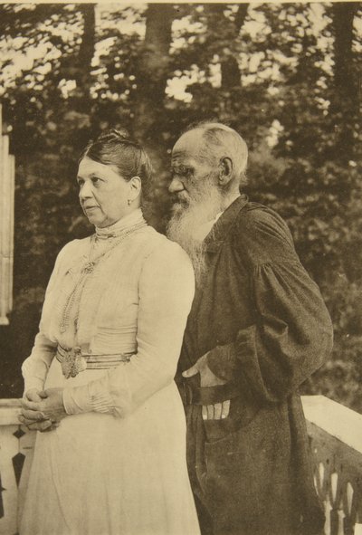Russische auteur Leo Tolstoy en zijn vrouw, Sophia, Rusland, 1890s door Sophia Andreevna Tolstaya