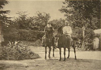 Russische auteur Leo Tolstoy rijdt in Yasnaya Polyana, nabij Tula, Rusland door Sophia Andreevna Tolstaya