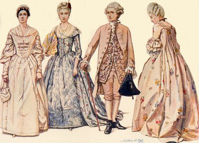 Kleding tijdens het bewind van George II 1750-1760, 1903, 1937 door Sophie B. Steel