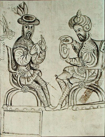 Facsimile kopie van een pagina van de Yanhuitlan codex door Spanish Colonial (after)
