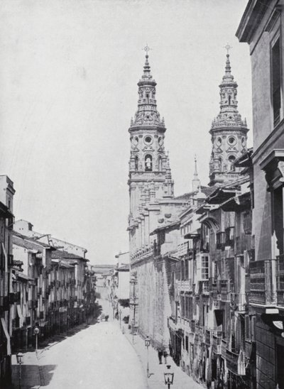 Calle Del Mercado, Logrono (z/w foto) door Spanish Photographer
