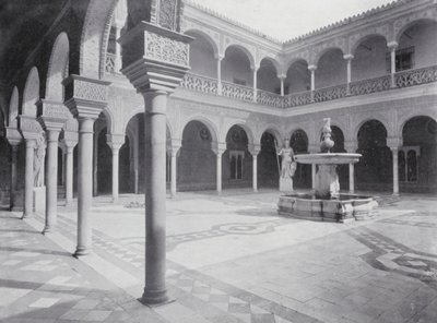 Rechtbank in het Huis van Pilatus, Sevilla (z/w foto) door Spanish Photographer