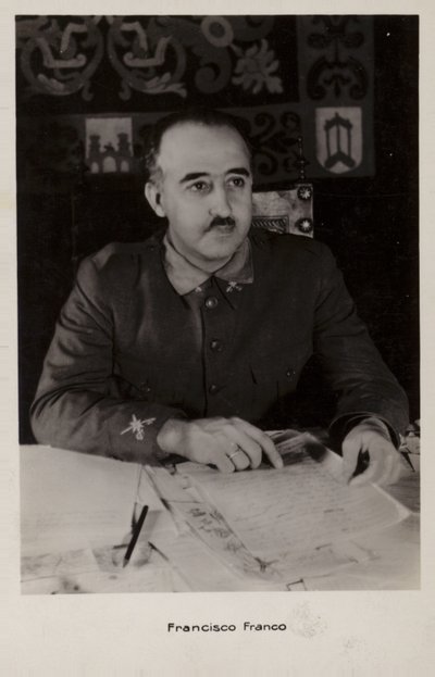 Francisco Franco (z/w foto) door Spanish Photographer