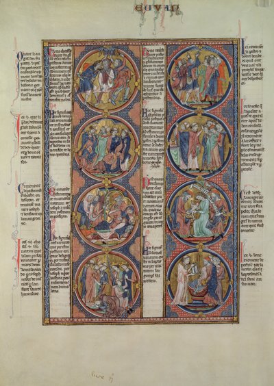 Biblia Moralizada de San Luis, Deel II, 7v door Spanish School