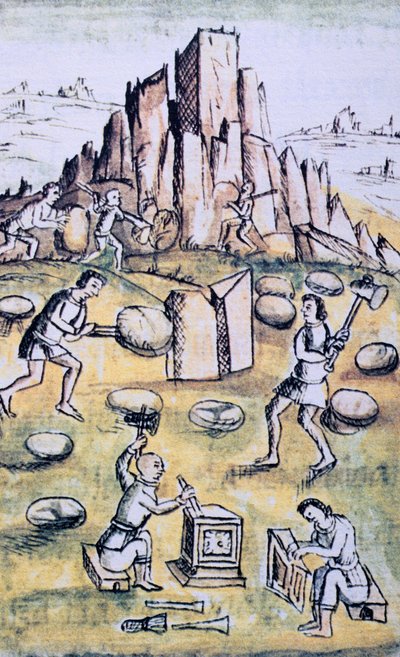 Codex van de verovering van Mexico: Steenwerk door Spanish School