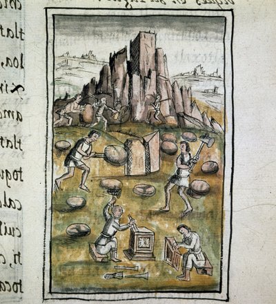 Codex van de verovering van Mexico: Steenwerk door Spanish School