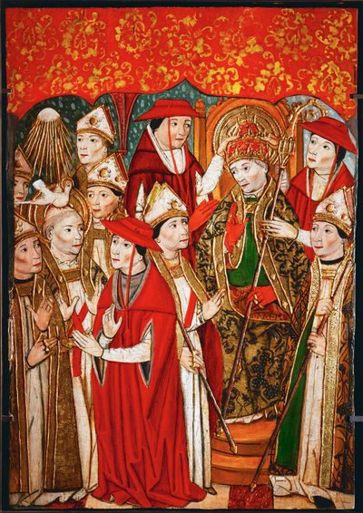 Consecratie van een paus (olieverf op hout) door Spanish School