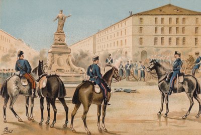 Ontwapening van de Voluntarios de la Libertad, Zaragoza, Spanje, 1874 door Spanish School