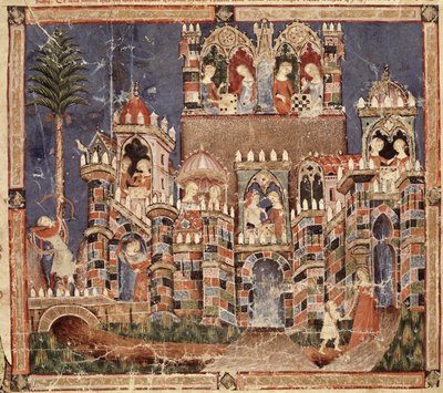 Spelen en vermaak van de Trojanen, uit de Codex Benito Santa Mora door Spanish School