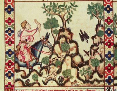 De Valkenjacht, uit het manuscript gemaakt onder leiding van Alfonso X De Wijze Koning van Castilië en León door Spanish School