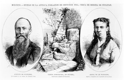 Mexico - Ruïnes van de oude bevolking van Chitchen Itza, nabij Merida, Yucatan, illustratie uit La Illustracion Espanola y Americana 1877 door Spanish School
