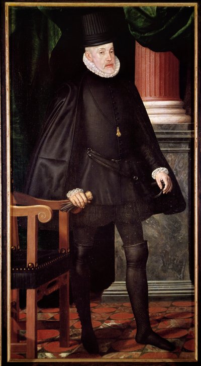 Portret van Filips II, Koning van Spanje (1527-1598) door Spanish School