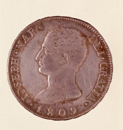 Zilveren munt (douro of piastra) uit Spanje: regering van Jozef Napoleon (1808-1813) door Spanish School