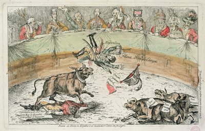 Spaanse Stier, karikatuur van Joseph Bonaparte, Koning van Spanje, 1809 door Spanish School