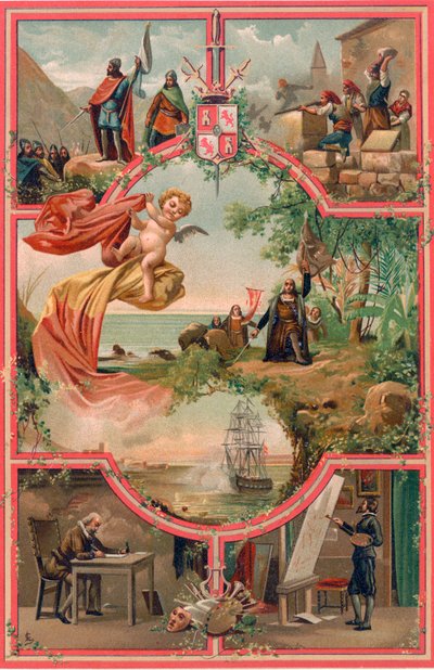 Spaanse Geschiedenis - Frontispice door Spanish School