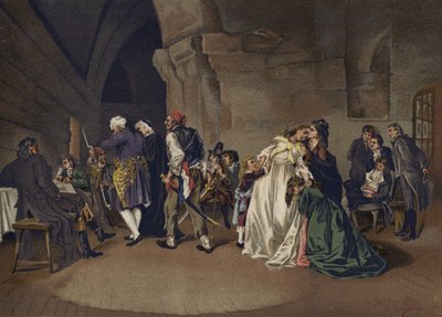 Het afscheid van Lodewijk XVI en Marie Antoinette, 1792 door Spanish School