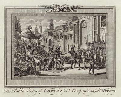 De publieke intocht van Cortez door Spanish School