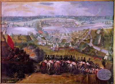 Het beleg van Maastricht door de Spanjaarden in 1579 door Spanish School