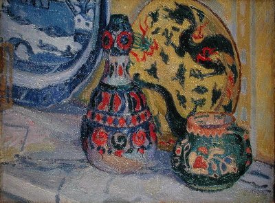 Stilleven met Oosterse Figuren door Spencer Frederick Gore