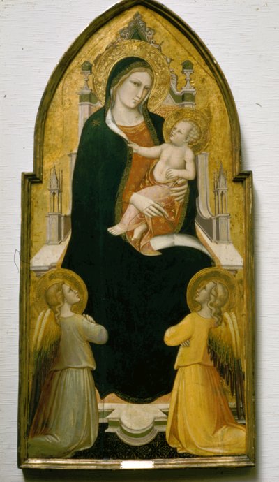 Madonna en Kind op de troon met engelen door Spinello Aretino