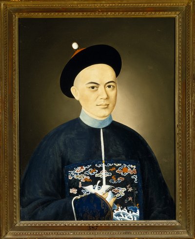 Portret van de zijdehandelaar Eshing door Spoilum Spoilum