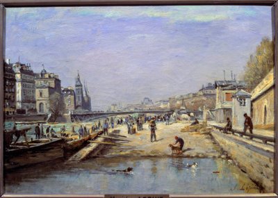 Le quai aux fleurs in Parijs door Stanislas Victor Edouard Lepine