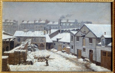 De buitenwijken van Parijs onder de sneeuw door Stanislas Victor Edouard Lepine